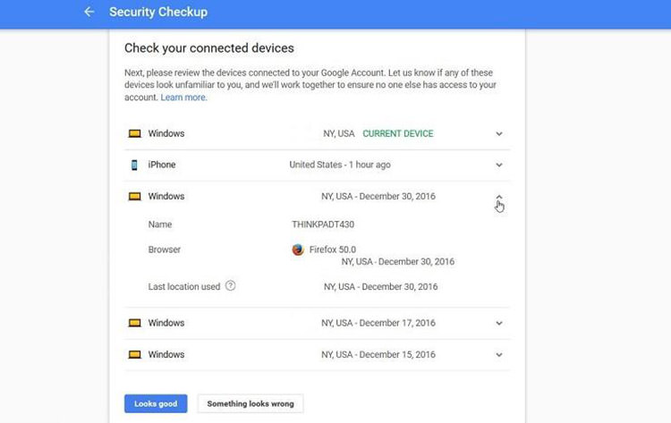 آموزش اجرای بازرسی حساب کاربری گوگلی امنیت