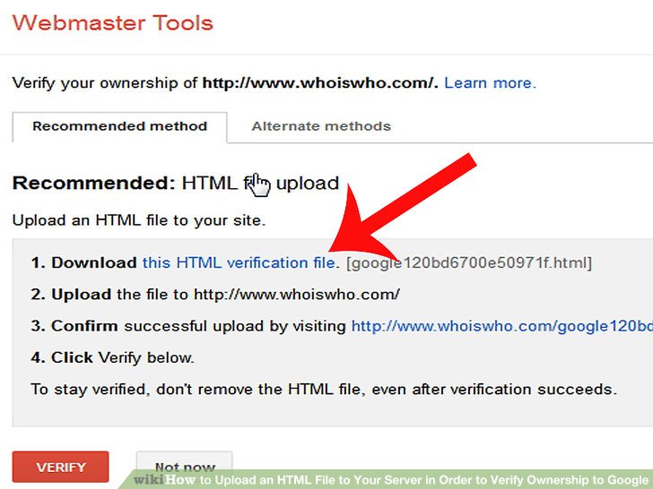 تایید مالکیت در گوگل با فایل html
